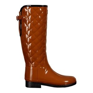 Short Refined Quilted Hunter Rain Boots
